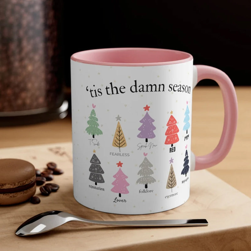 Tis The Damn Season Christmas Mug - Music Albums as Christmas Trees