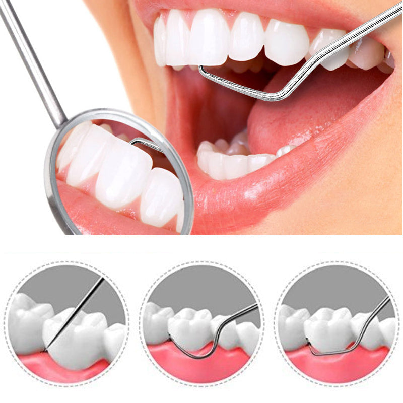 8pcs Portable Stainless Steel Toothpick Set Reusable Oral Cleaning Kit