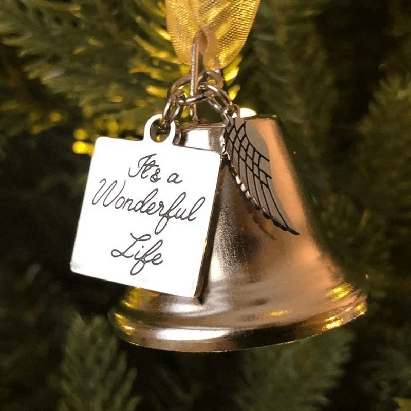 🎄Christmas Tree Memorial Ornaments Angel Wings Bell Pendant Hanging Decoration