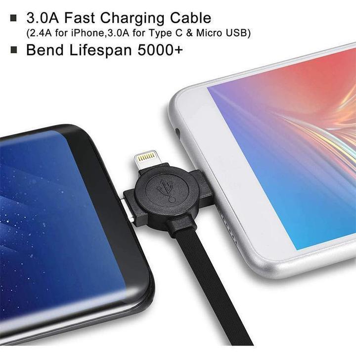 4-in-1 Retractable USB Charging Cable with Phone Stand