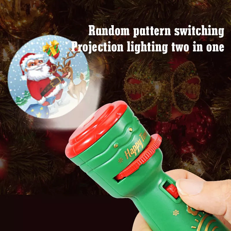 Christmas Flashlight Slide Projector Torch Projection Lamp Toy