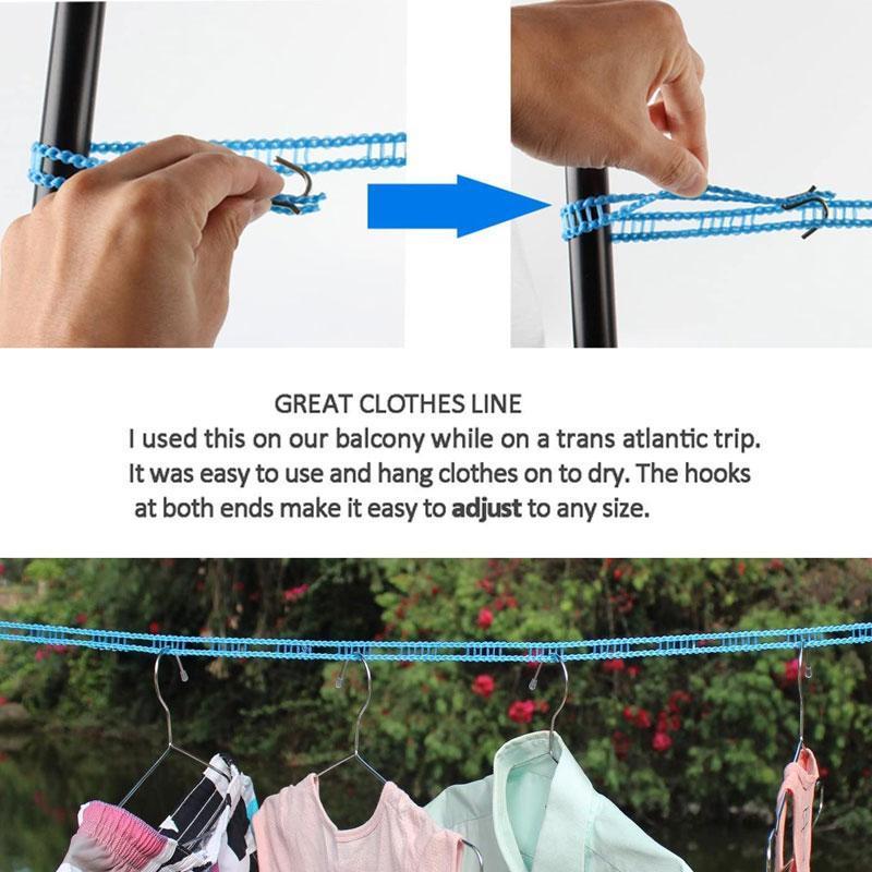 Portable Windproof Non-Slip Clothesline for Outdoor & Home