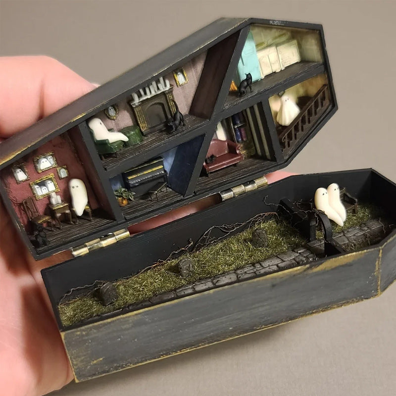 Haunted Coffin Miniature Dollhouse Decoration