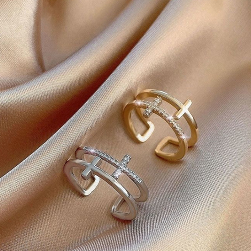 Pray Through It Double Cross Double-layer Ring