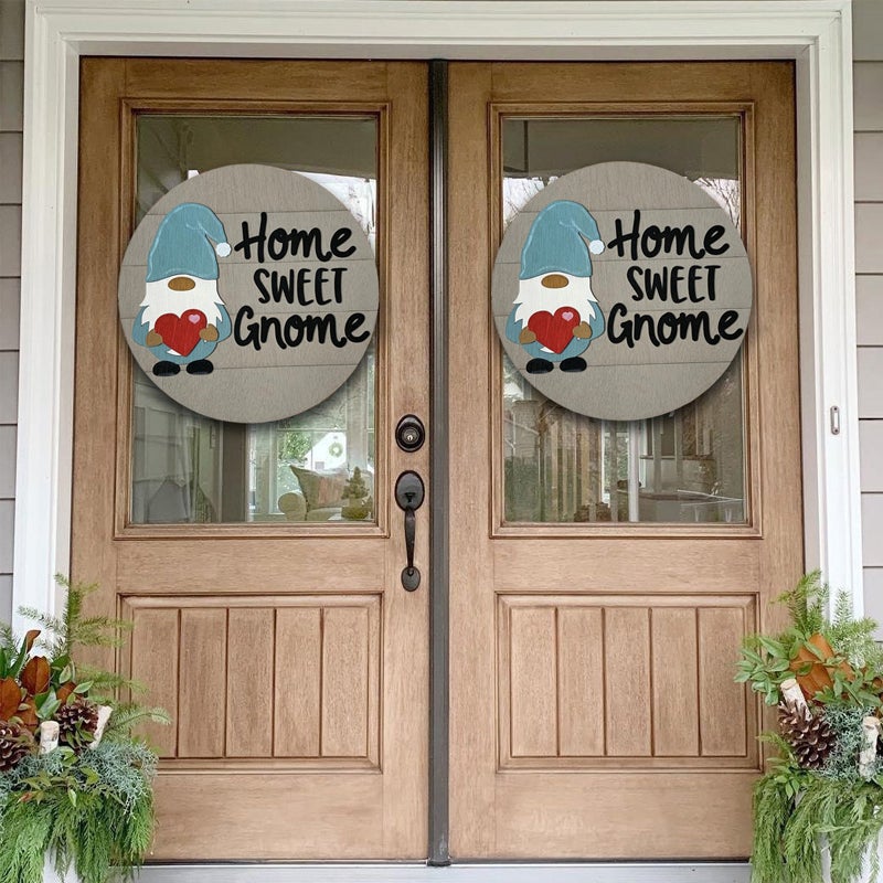 Cute Gnome Door Hanger DIY Interchangeable Welcome Door Decoration