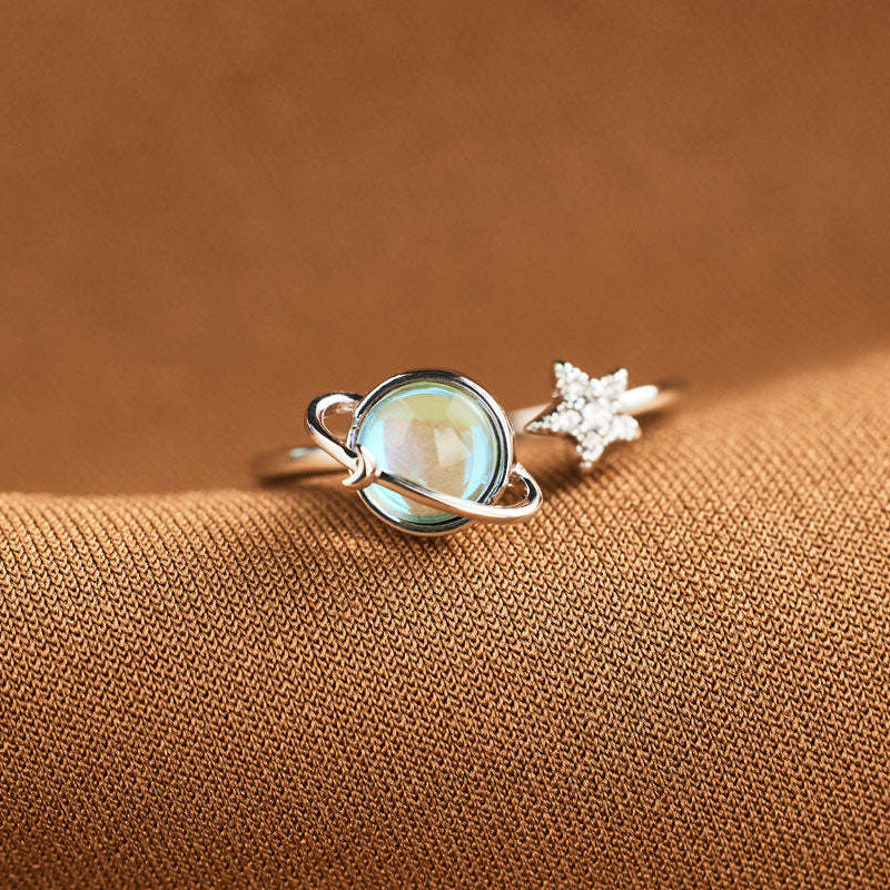 To My Daughter Gift - Star & Moon Rotatable Ring for Stress Relief