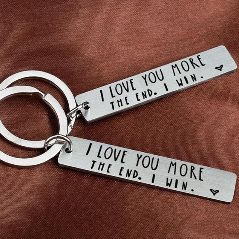 "I Love You More The End I Win" Funny Gift Keychain🎁- Gift for him/her💖