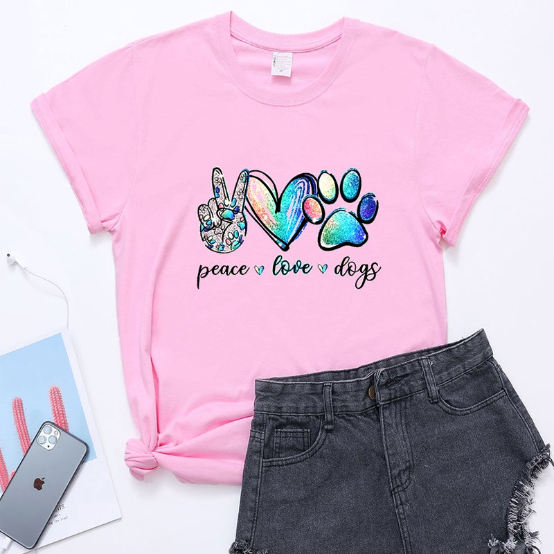 Peace, Love & Paws - CVC Short Sleeve T-Shirt for Dog Lovers