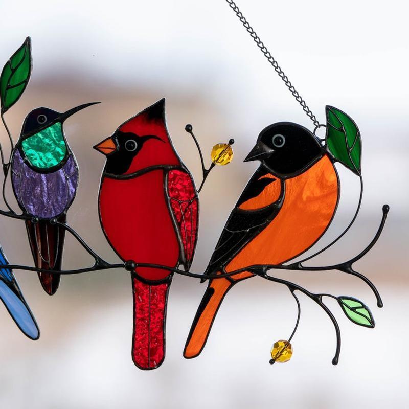 Birds Stained Glass Window Hangings 🐦