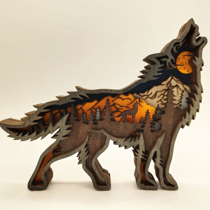 3D Creative Wooden Animal Carving Handcraft Gift