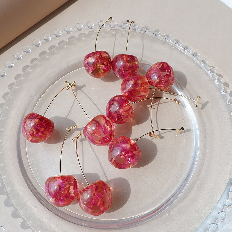 Celia Pink/Rouge Cherry Earrings
