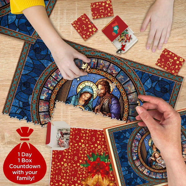 Nativity Scene Jigsaw Puzzle 1000/1008 Pieces Christmas Advent Calendar