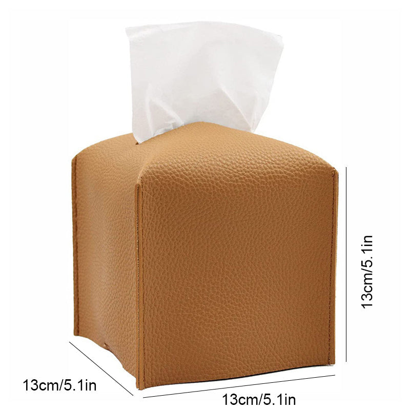Square Leather Tissue Box Cover
