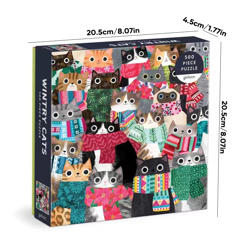 Wintry Cats 500 Pieces Puzzle