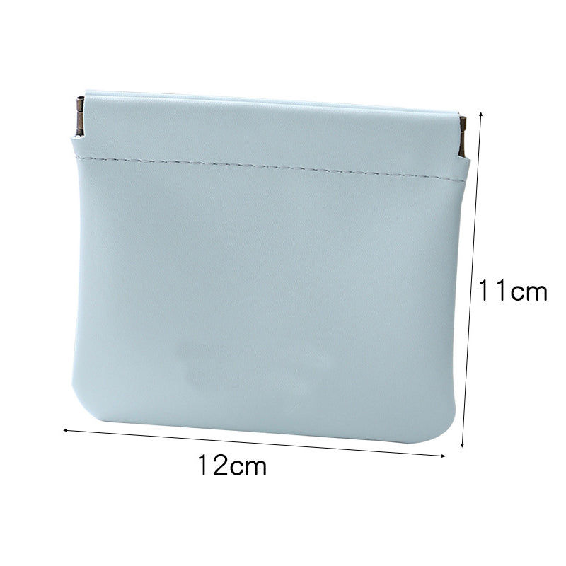 PU Leather Squeeze Coin Purse Pocket Cosmetic Bag