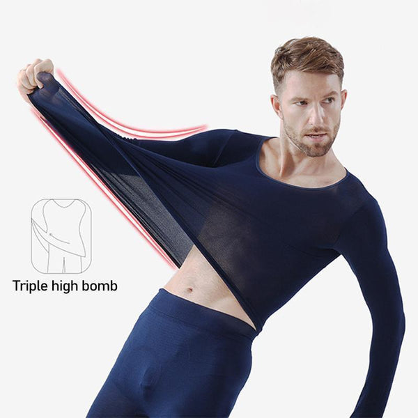 Unisex Seamless Elastic Thermal Inner Wear Ultra Soft Base Layer Underwear Set