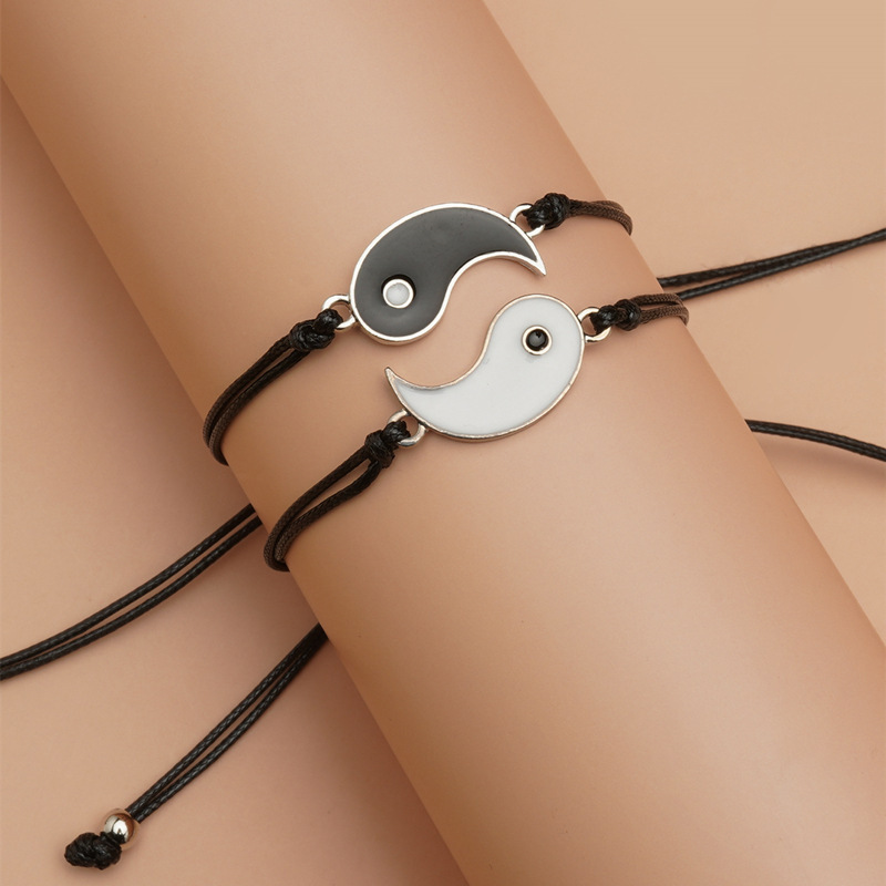 Tai Chi Yin and Yang Couple Bracelets