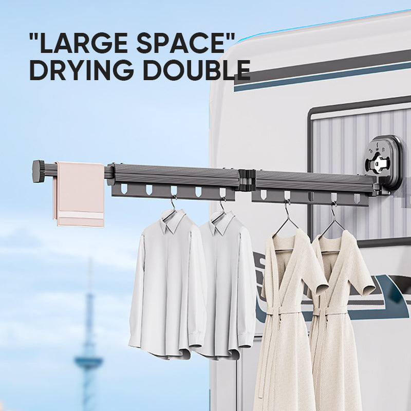 Wall-Mounted Foldable Clothes Drying Rack with Suction Cup