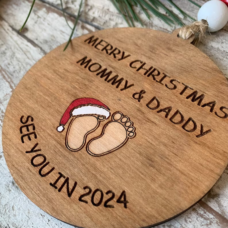 Merry Christmas Mommy & Daddy, See You in 2024 Christmas Tree Ornament