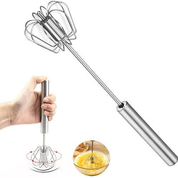 Kitchen Semi-automatic Egg Beater Stainless Steel Easy Whisk