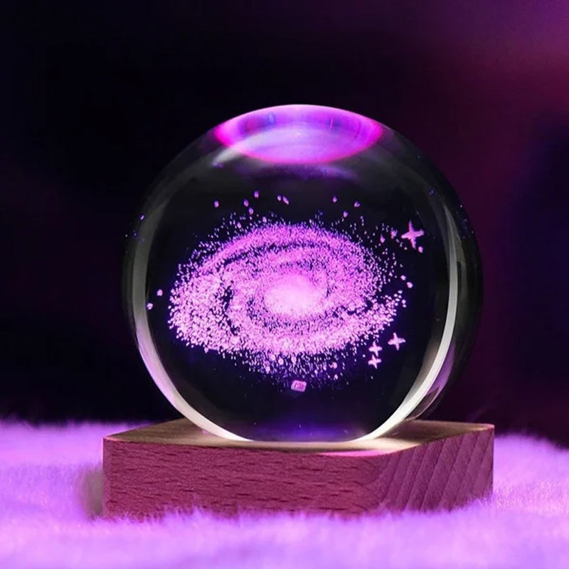 3D Galaxy Crystal Ball Nightlight Decorlamp
