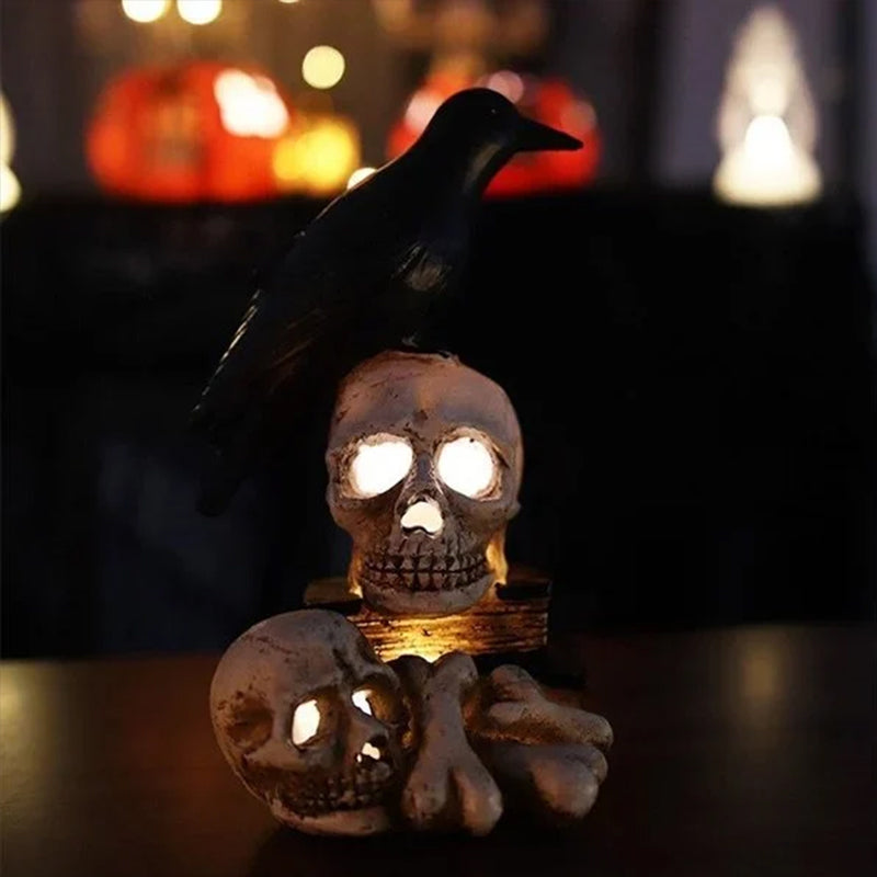 Resin Skeleton Decoration Light & Skull Crow Light
