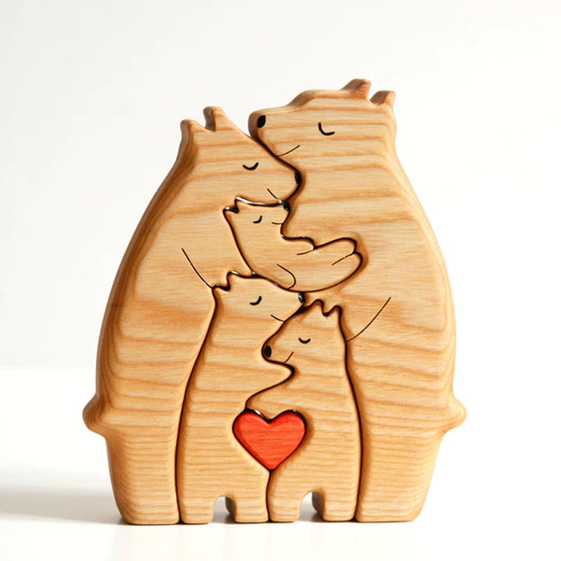 DIY Wooden Family Hug Puzzle Ornament - Warm Gift