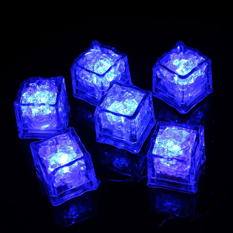 🧊12pcs LED Ice Cube Bath Toy, Multicolour Decoration LED Ice Cubes Light