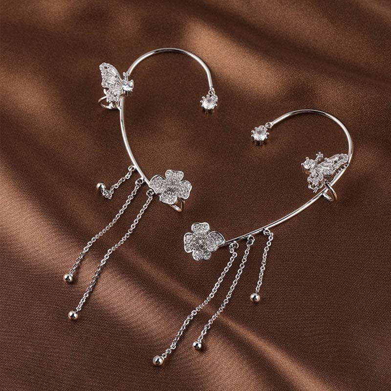 Butterfly Tassel Style Zircon Earrings