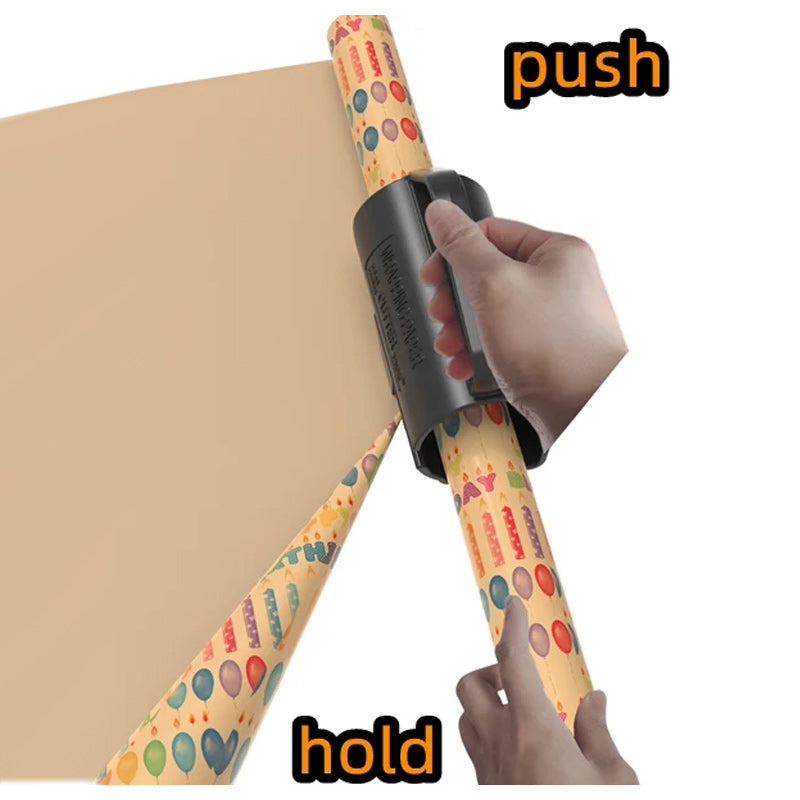 Removable handle wrapping paper cutter