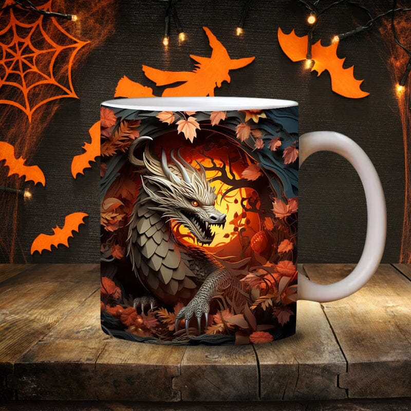 3D Dragon Cracked Hole Coffee Mug
