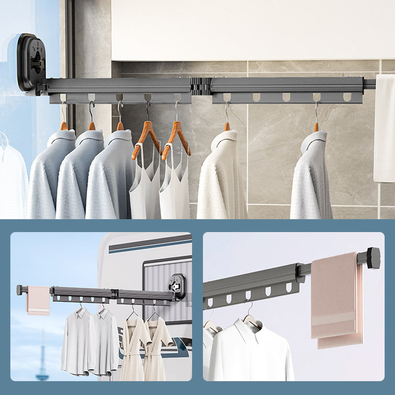 Wall-Mounted Foldable Clothes Drying Rack with Suction Cup