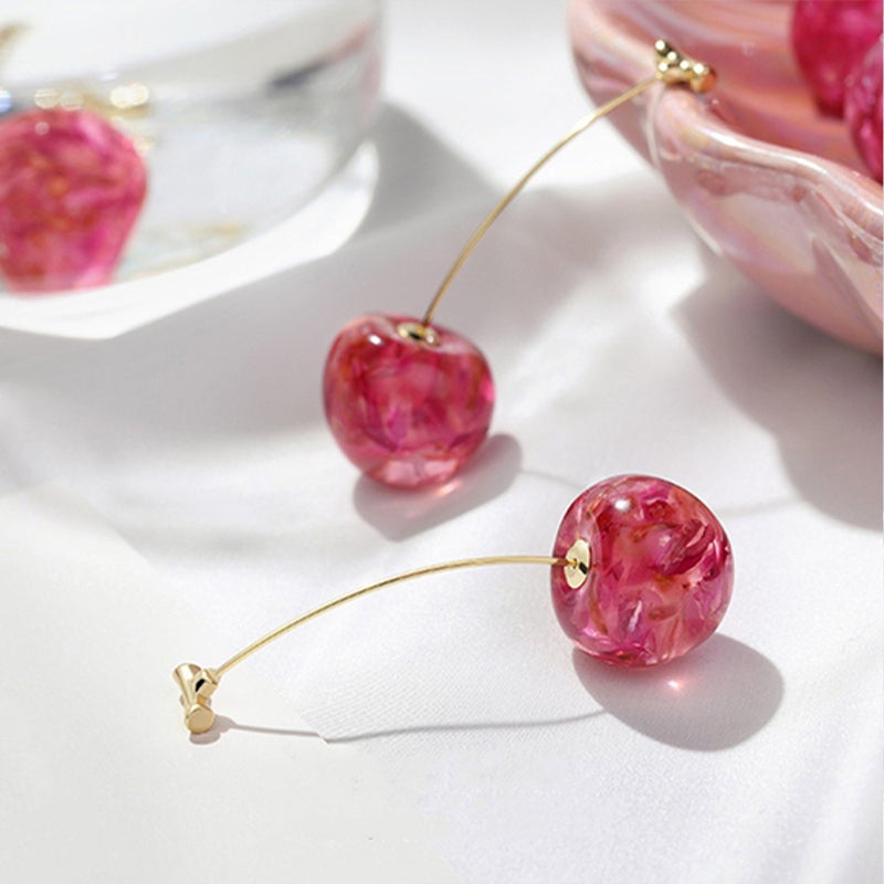 Celia Pink/Rouge Cherry Earrings