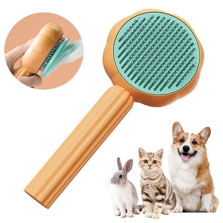 Sunflower Pet Hair Cleaner Brush, Pet Massage Comb With Hair Removal Button