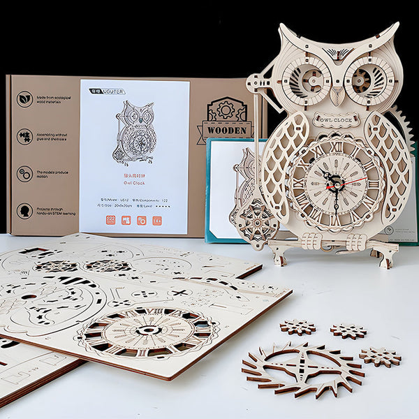 Super Wooden Owl Model Puzzle Set