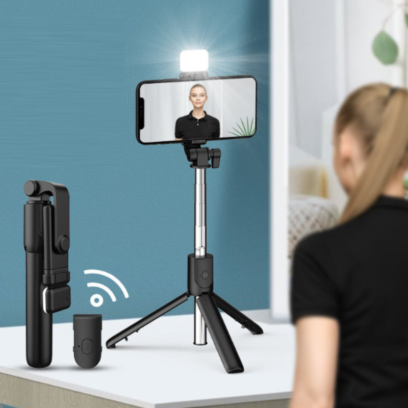 6 In 1 Expandable Wireless Bluetooth Remote Fill Light Mini Tripod Selfie Stick
