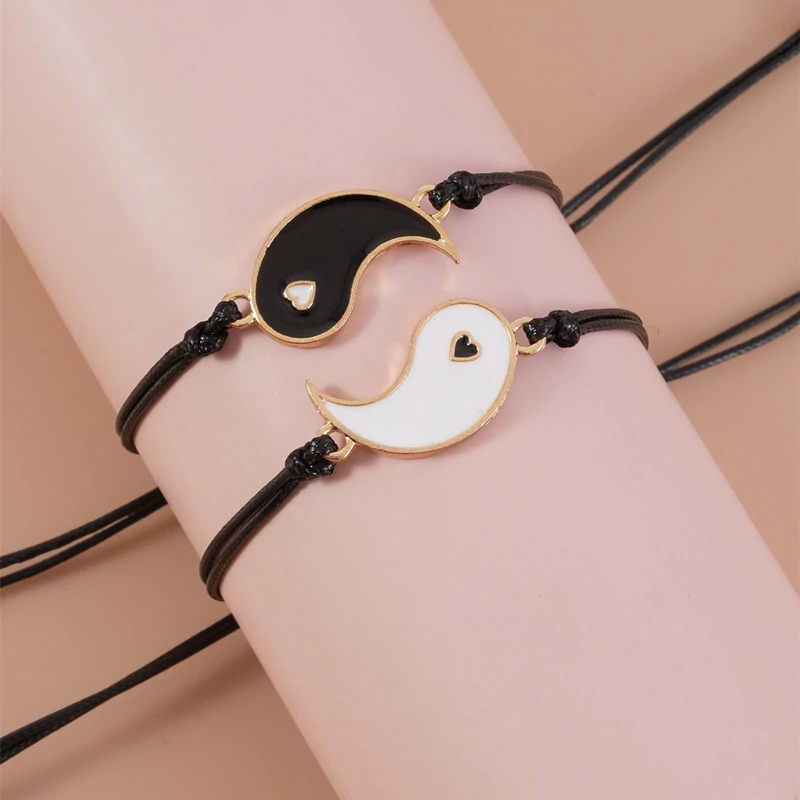 Tai Chi Yin and Yang Couple Bracelets