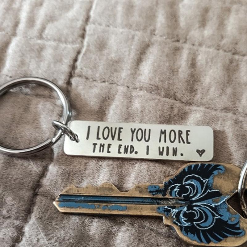 "I Love You More The End I Win" Funny Gift Keychain🎁- Gift for him/her💖
