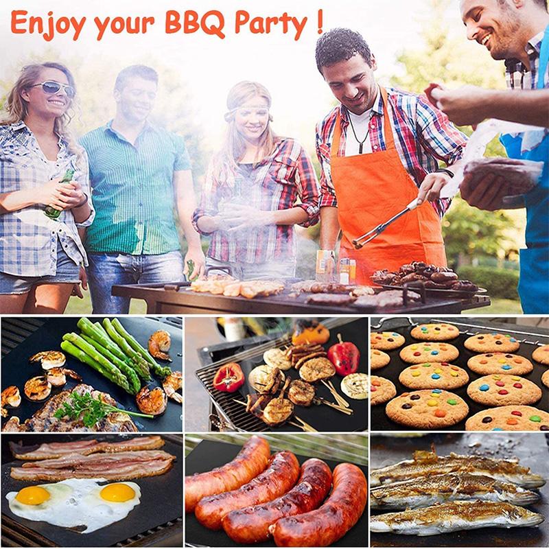 New Cuttable Non-Stick BBQ Grill Mats with Cutting Box