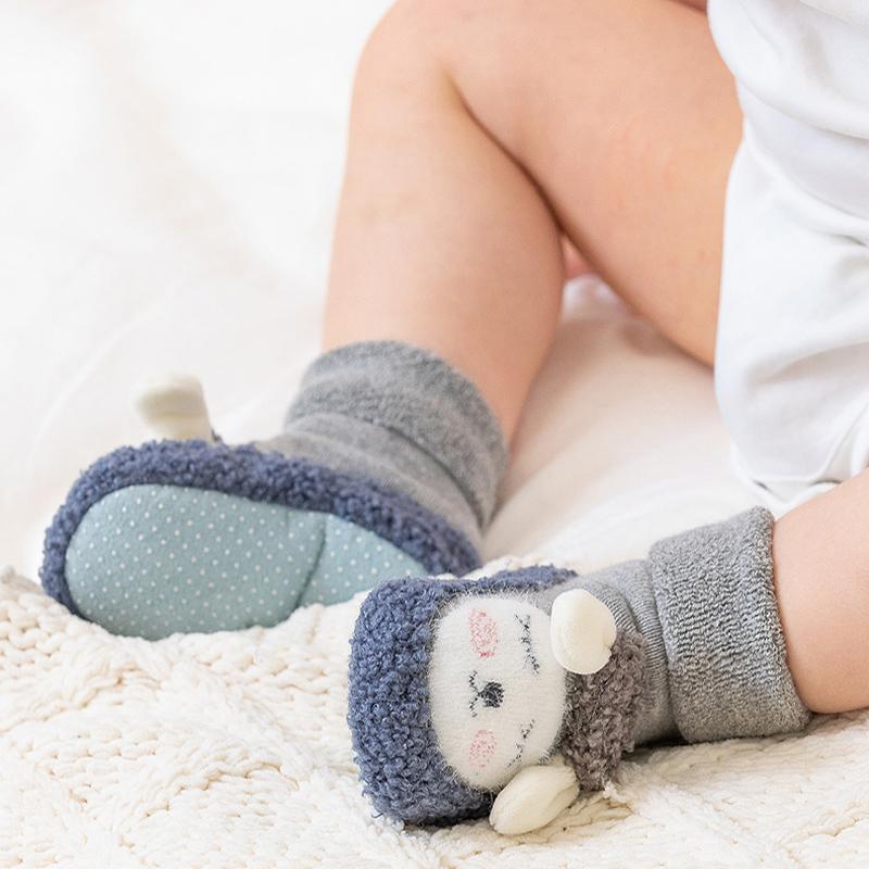 Baby Warm Floor Socks Cartoon Plush Cotton Toddler Shoes