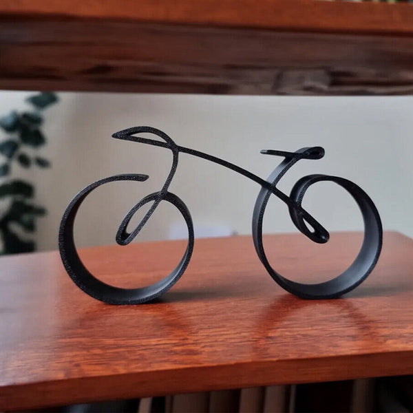 Metal Minimalistic Bicycle Sculpture Wire Framed Style Ornament