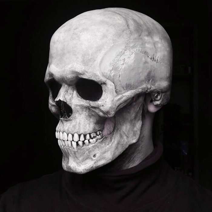 Halloween Full Head Skull Mask with Movable Jaw