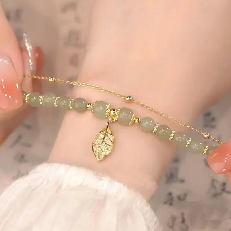 Lucky WADA Jade Bracelet - Gold Leaf, Mermaid, Peanut