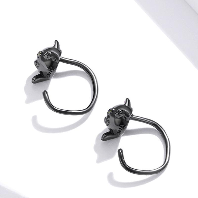 925 Sterling Silve Cute Cat Earrings
