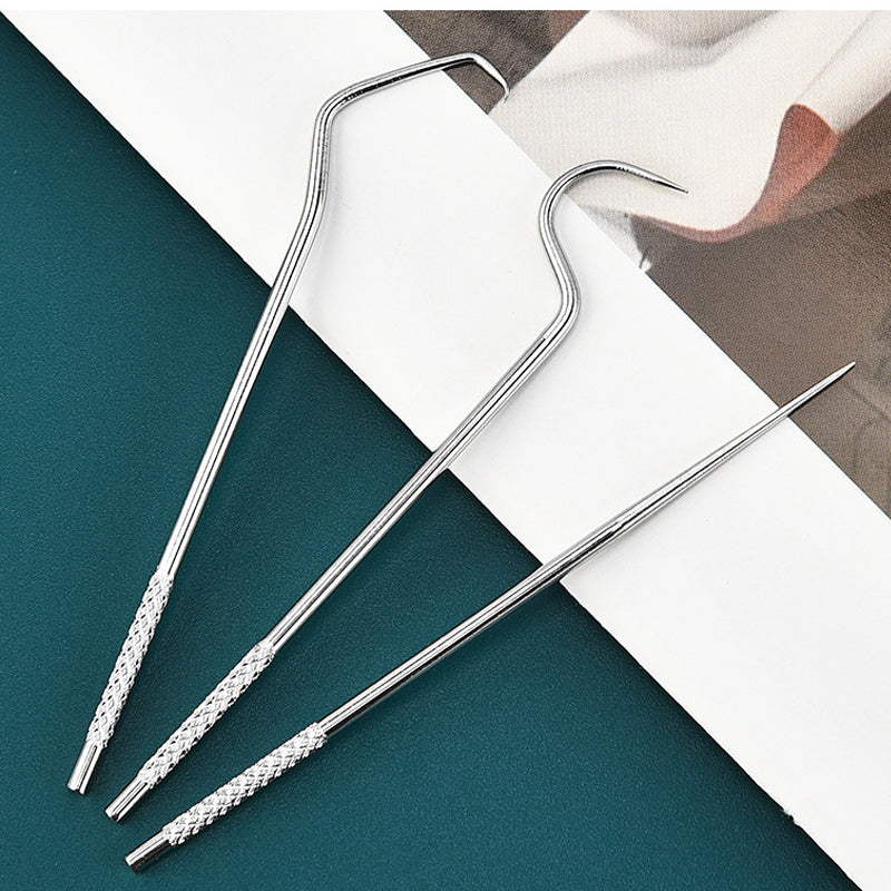 8pcs Portable Stainless Steel Toothpick Set Reusable Oral Cleaning Kit