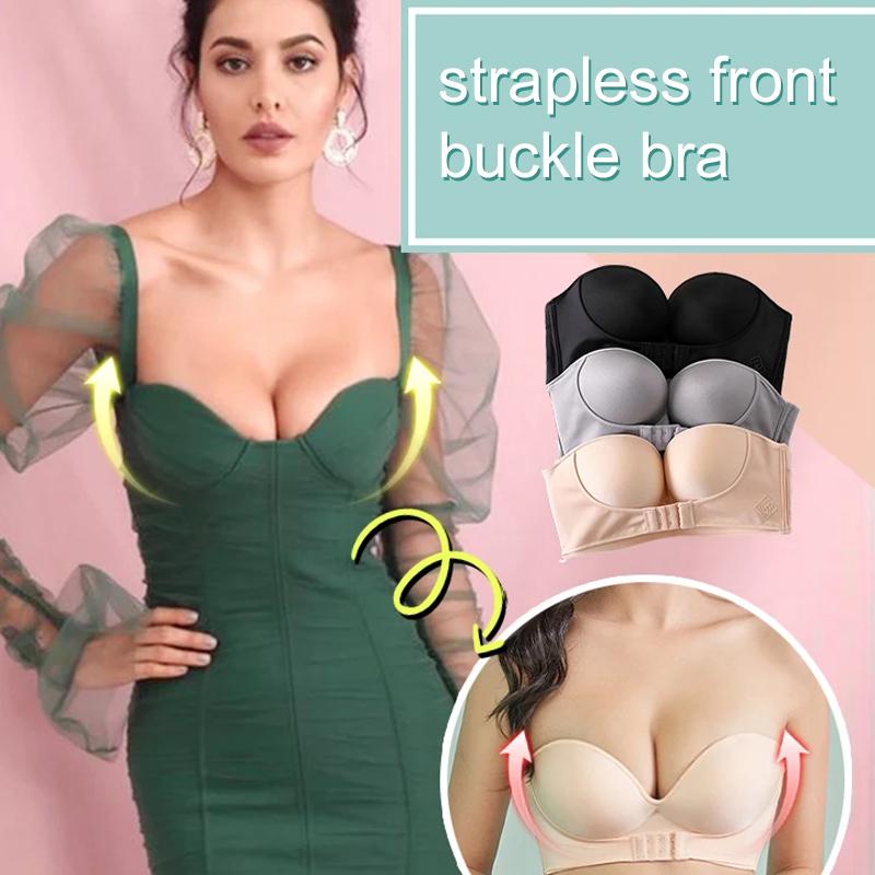 Strapless Front Buckle Lift Push-Up Bra