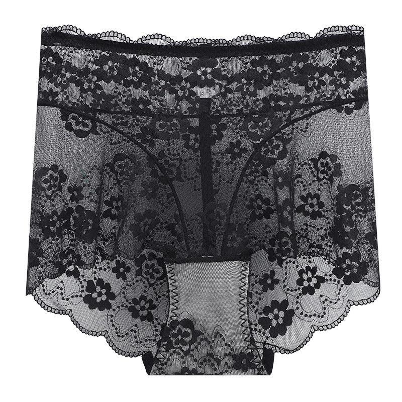 Ladies High Waist Briefs Mesh Floral Lace Knicker Shorts