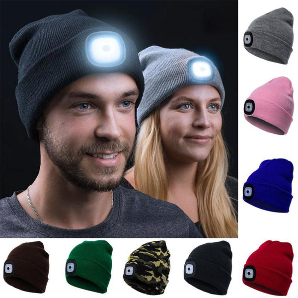 Winter Unisex LED Knitted Beanie Hat (12 Hours)