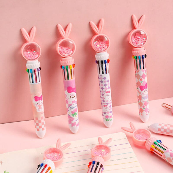 🐰10 Colors Cartoon Rabbit Ballpoint Pens