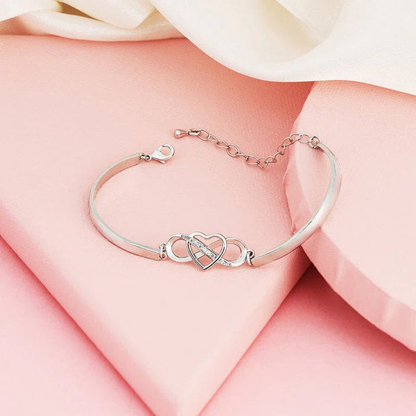 "Always Remember I Love You Forever" Love Heart Infinity Bracelet
